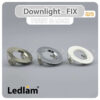 Ledlam GU10 Downlight Cast Aluminium Fix Twist Lock Satin Chrome 30534 Dimensions