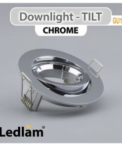 Ledlam GU10 Downlight Cast Aluminium Tilt Twist Lock Chrome 30949 01