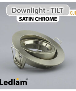 Ledlam GU10 Downlight Cast Aluminium Tilt Twist Lock Satin Chrome 30951 01