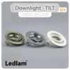 Ledlam GU10 Downlight Cast Aluminium Tilt Twist Lock Satin Chrome 30951 Dimensions