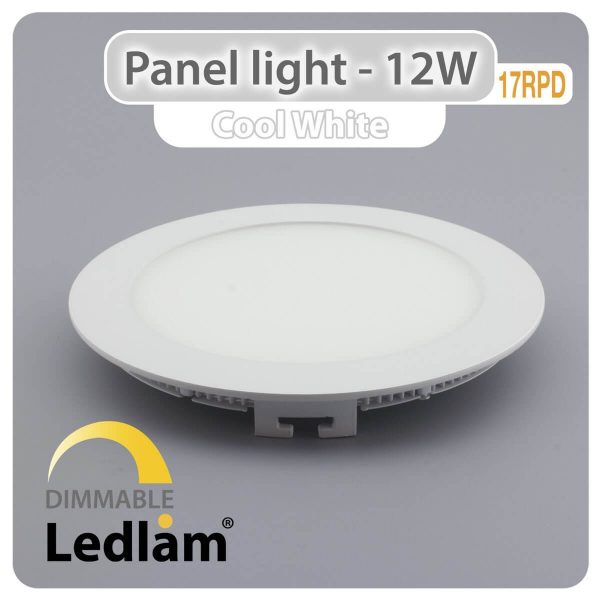 Ledlam LED Panel Light 12W Round 17RPD dimmable Cool White 30402
