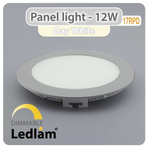 Ledlam LED Panel Light 12W Round 17RPD silver dimmable Day White 30562