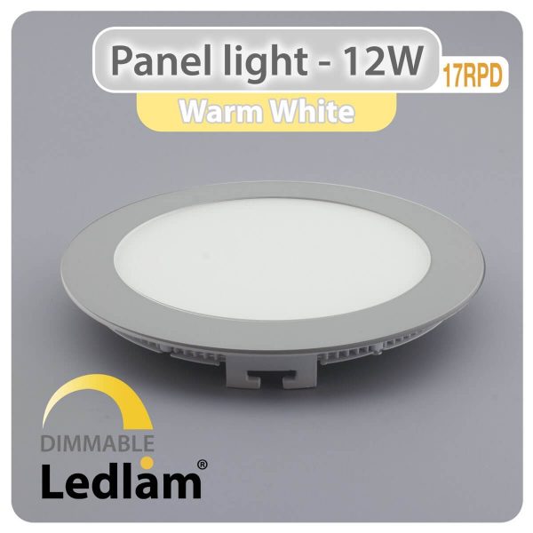 Ledlam LED Panel Light 12W Round 17RPD silver dimmable Warm White 30561