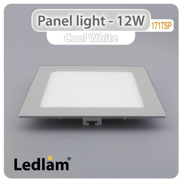 Ledlam LED Panel Light 12W Square 1717SP silver Cool White 30554