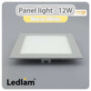 Ledlam LED Panel Light 12W Square 1717SP silver Warm White 30552