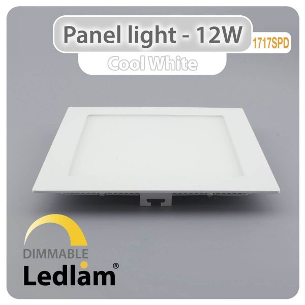 Ledlam LED Panel Light 12W Square 1717SPD dimmable Cool White 30399