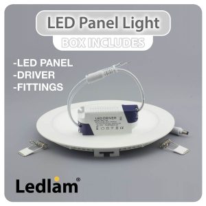 Ledlam LED Panel Light 12W Square 1717SPD silver dimmable 02