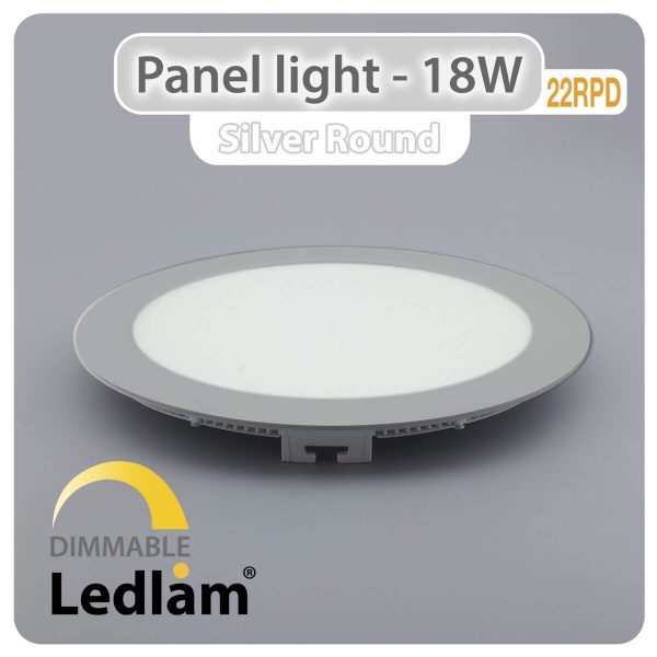 Ledlam LED Panel Light 18W Round 22RPD silver dimmable 01