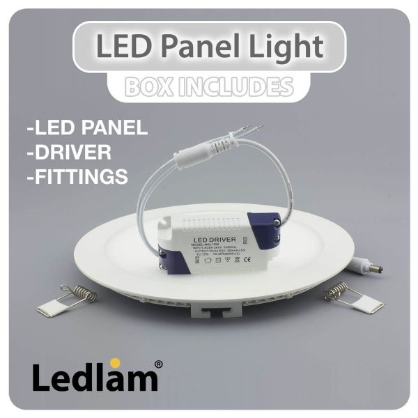 Ledlam LED Panel Light 18W Round 22RPD silver dimmable 02
