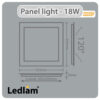 Ledlam LED Panel Light 18W Square 2222SP Dimensions