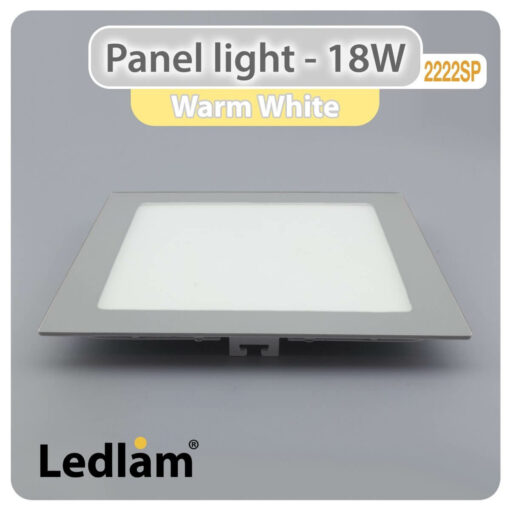 Ledlam LED Panel Light 18W Square 2222SP silver Warm White 30438
