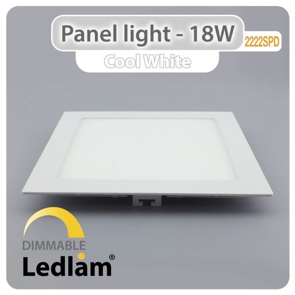 Ledlam LED Panel Light 18W Square 2222SPD dimmable Cool White 30393