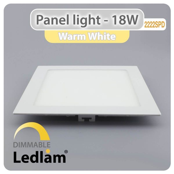 Ledlam LED Panel Light 18W Square 2222SPD dimmable Warm White 30391