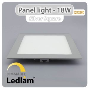 Ledlam LED Panel Light 18W Square 2222SPD silver dimmable 01
