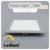 Ledlam LED Panel Light 18W Square 2222SPD silver dimmable Cool White 30612