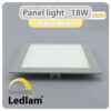 Ledlam LED Panel Light 18W Square 2222SPD silver dimmable Warm White 30608