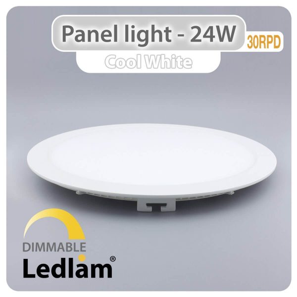 Ledlam LED Panel Light 24W Round 30RPD dimmable Cool White 30816