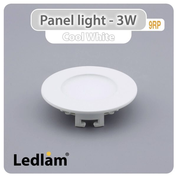 Ledlam LED Panel Light 3W Round 9RP Cool White 30722
