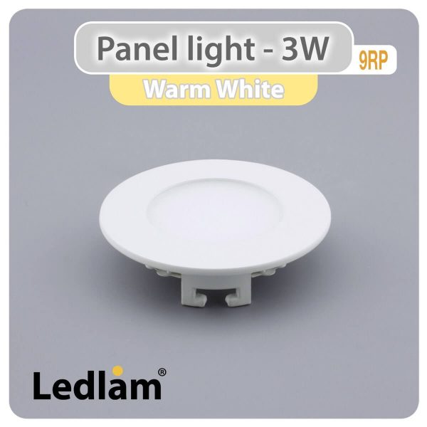 Ledlam LED Panel Light 3W Round 9RP Warm White 30724