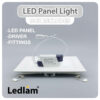 Ledlam LED Panel Light 3W Square 99SP 02