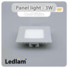 Ledlam LED Panel Light 3W Square 99SP silver Cool White 30773