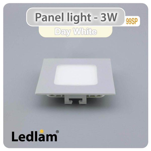 Ledlam LED Panel Light 3W Square 99SP silver Day White 30772