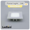 Ledlam LED Panel Light 3W Square 99SP silver Warm White 30771