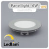 Ledlam LED Panel Light 6W Round 12RPD silver dimmable Cool White 30545