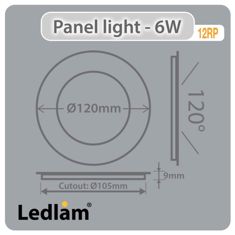 Ledlam LED Panel Light 6W Round 12RPD silver dimmable 01