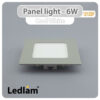Ledlam LED Panel Light 6W Square 1212SP silver Cool White 30548