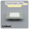 Ledlam LED Panel Light 6W Square 1212SP silver Warm White 30546