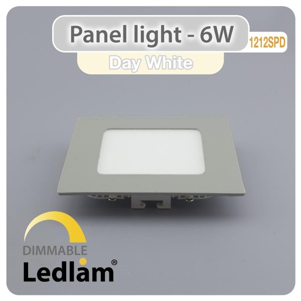 Ledlam LED Panel Light 6W Square 1212SPD silver dimmable Day White 30550