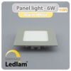 Ledlam LED Panel Light 6W Square 1212SPD silver dimmable Warm White 30549