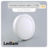 Ledlam LED Surface Panel Light 12W Round 17RPS Cool White 30583