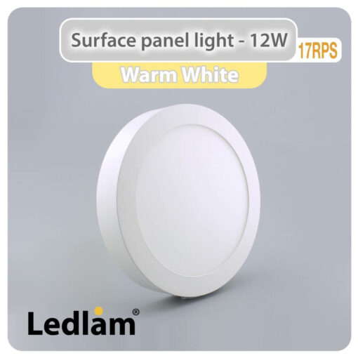 Ledlam LED Surface Panel Light 12W Round 17RPS Warm White 30581