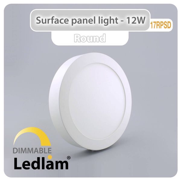 Ledlam LED Surface Panel Light 12W Round 17RPSD dimmable 01