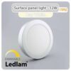 Ledlam LED Surface Panel Light 12W Round 17RPSD silver dimmable Day White 30592
