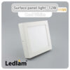 Ledlam LED Surface Panel Light 12W Square 1717SPS Cool White 30577