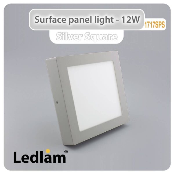 Ledlam LED Surface Panel Light 12W Square 1717SPS silver 01
