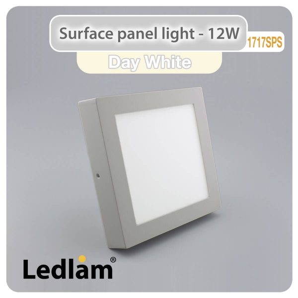 Ledlam LED Surface Panel Light 12W Square 1717SPS silver Day White 30573