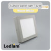 Ledlam LED Surface Panel Light 12W Square 1717SPS silver Warm White 30572
