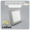 Ledlam LED Surface Panel Light 12W Square 1717SPSD silver dimmable 01