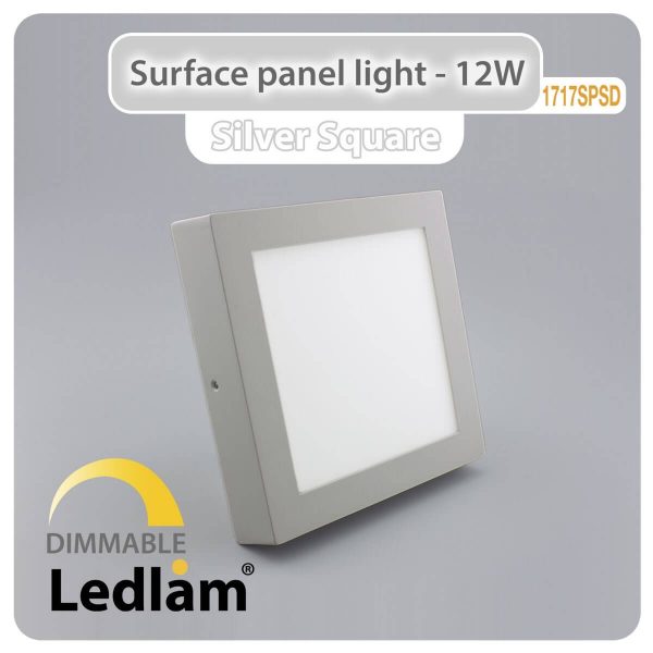 Ledlam LED Surface Panel Light 12W Square 1717SPSD silver dimmable 01