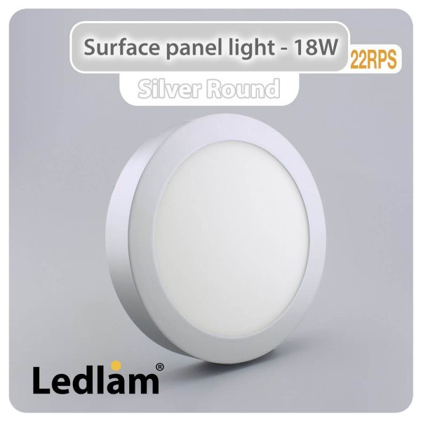 Ledlam LED Surface Panel Light 18W Round 22RPS silver 01