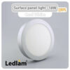 Ledlam LED Surface Panel Light 18W Round 22RPS silver Cool White 30570