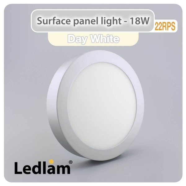 Ledlam LED Surface Panel Light 18W Round 22RPS silver Day White 30446
