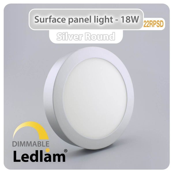 Ledlam LED Surface Panel Light 18W Round 22RPSD silver dimmable 01