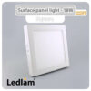 Ledlam LED Surface Panel Light 18W Square 2222SPS 01