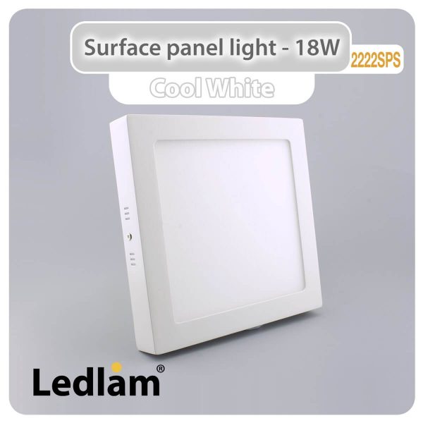 Ledlam LED Surface Panel Light 18W Square 2222SPS Cool White 30568