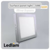 Ledlam LED Surface Panel Light 18W Square 2222SPS silver 01